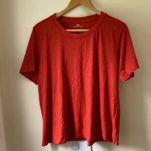 Velvet Lula cropped T, size large, color: cherry